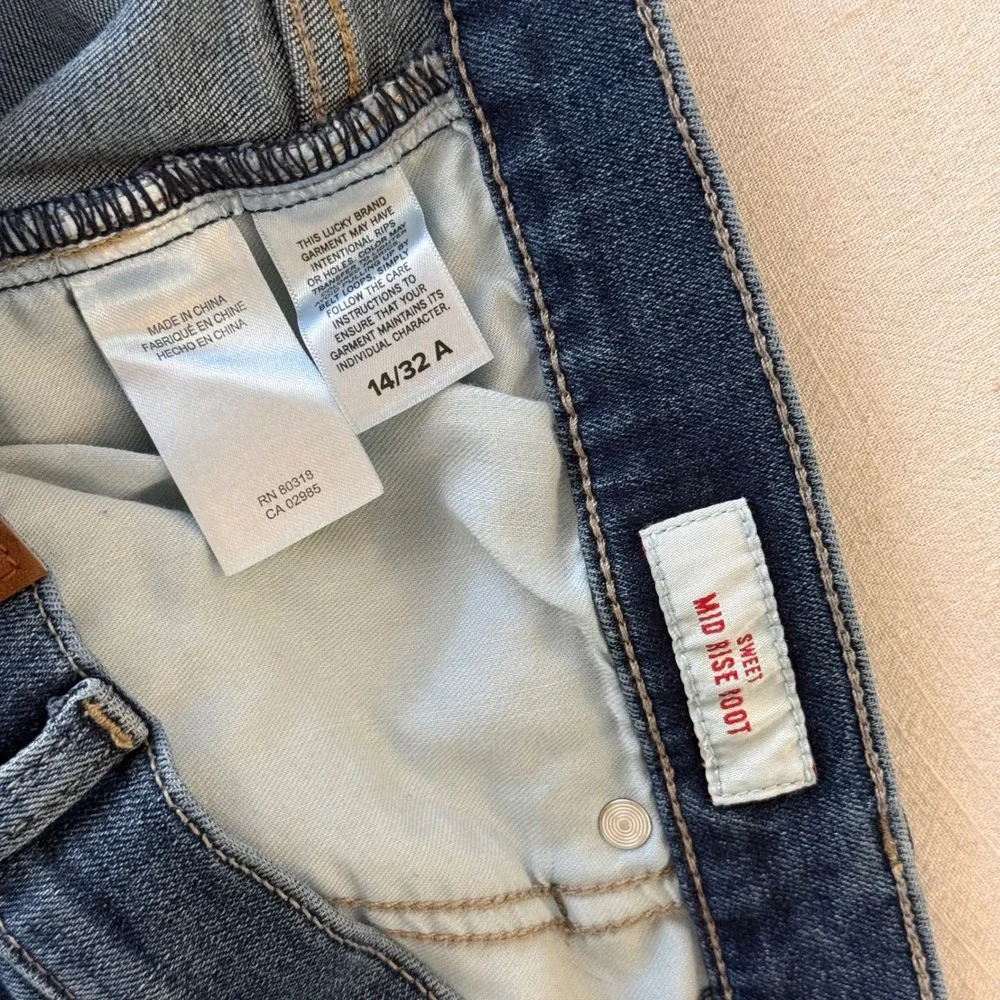 Lucky Brand Sweet Mid Rise Boot Jeans 14/32A Dark Wash Y2K Bootcut